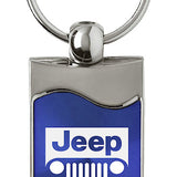 Jeep Grill Rectangular Wave Key Fob - Blue