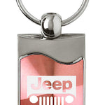 Jeep Grill Rectangular Wave Key Fob - Pink