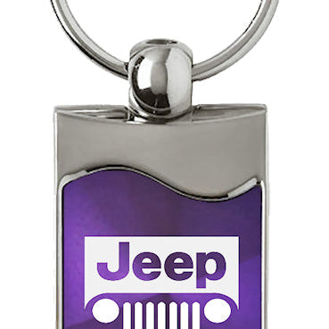 Jeep Grill Rectangular Wave Key Fob - Purple