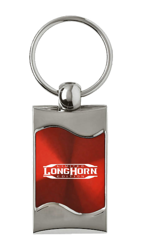 Ram Longhorn Limited Edition Rectangular Wave Key Fob - Red