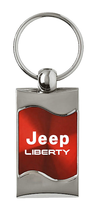 Jeep Liberty Rectangular Wave Key Fob - Red