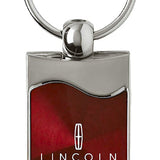 Lincoln Rectangular Wave Key Fob - Burgundy