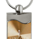 Lincoln Rectangular Wave Key Fob - Gold