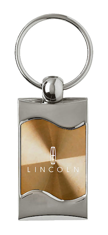 Lincoln Rectangular Wave Key Fob - Gold