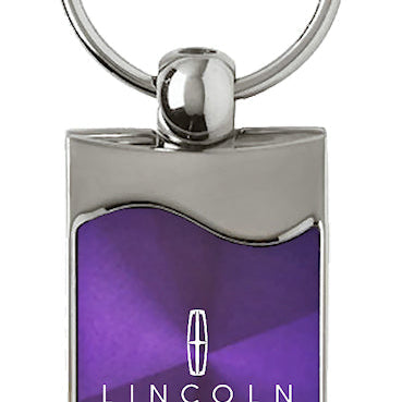 Lincoln Rectangular Wave Key Fob - Purple