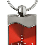 Lincoln Rectangular Wave Key Fob - Red