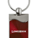 Ram Longhorn Rectangular Wave Key Fob - Burgundy