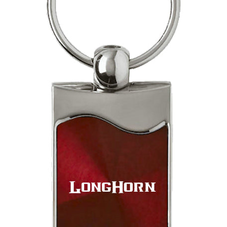 Ram Longhorn Rectangular Wave Key Fob - Burgundy