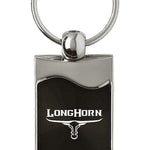 Ram Longhorn Skull Rectangular Wave Key Fob - Black