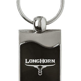 Ram Longhorn Skull Rectangular Wave Key Fob - Black