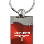 Ram Longhorn Skull Rectangular Wave Key Fob - Red