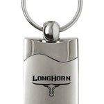 Ram Longhorn Skull Rectangular Wave Key Fob - Silver