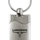 Ram Longhorn Skull Rectangular Wave Key Fob - Silver