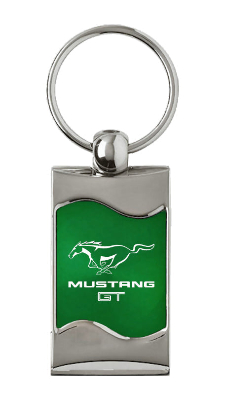 Mustang GT Rectangular Wave Key Fob - Green