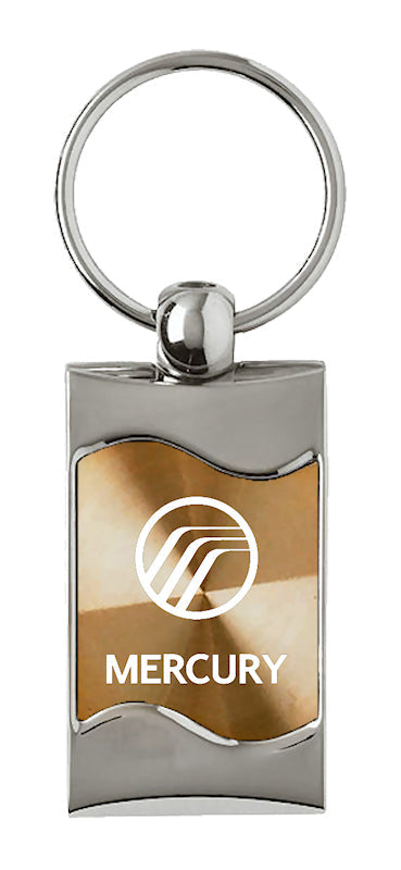 Mercury Rectangular Wave Key Fob - Gold