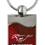 Mustang Rectangular Wave Key Fob - Burgundy