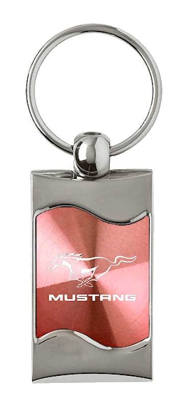 Mustang Rectangular Wave Key Fob - Pink