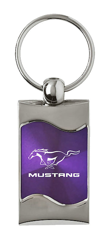 Mustang Rectangular Wave Key Fob - Purple