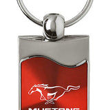 Mustang Rectangular Wave Key Fob - Red