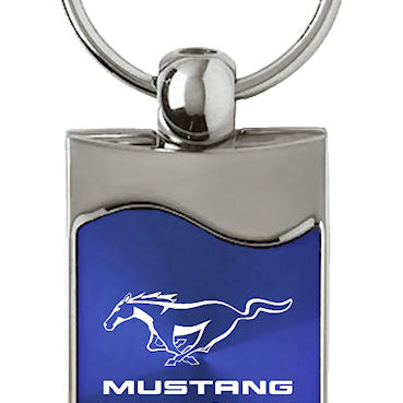 Mustang 5.0 Rectangular Wave Key Fob - Blue