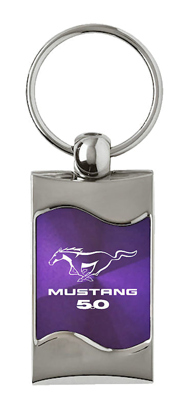 Mustang 5.0 Rectangular Wave Key Fob - Purple