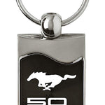 Mustang 50 Years Rectangular Wave Key Fob - Black