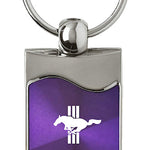 Mustang Tri-Bar Rectangular Wave Key Fob - Purple