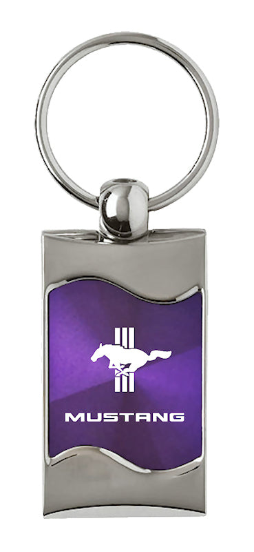 Mustang Tri-Bar Rectangular Wave Key Fob - Purple