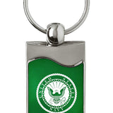 Military U.S. Navy Rectangular Wave Key Fob - Green