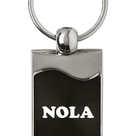 Novelty NOLA Rectangular Wave Key Fob - Black