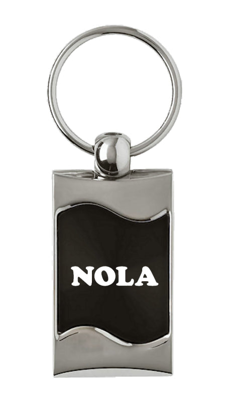 Novelty NOLA Rectangular Wave Key Fob - Black