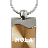 Novelty NOLA Rectangular Wave Key Fob - Gold