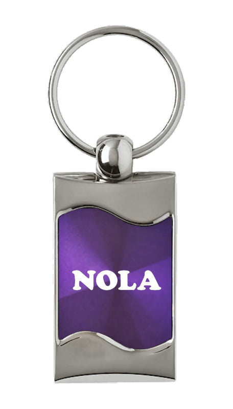 Novelty NOLA Rectangular Wave Key Fob - Purple