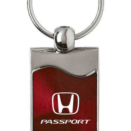 Honda Passport Rectangular Wave Key Fob - Burgundy