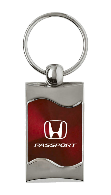 Honda Passport Rectangular Wave Key Fob - Burgundy