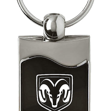 Ram Rectangular Wave Key Fob - Black