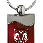 Ram Rectangular Wave Key Fob - Burgundy