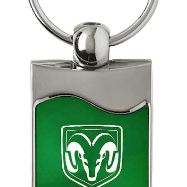 Ram Rectangular Wave Key Fob - Green