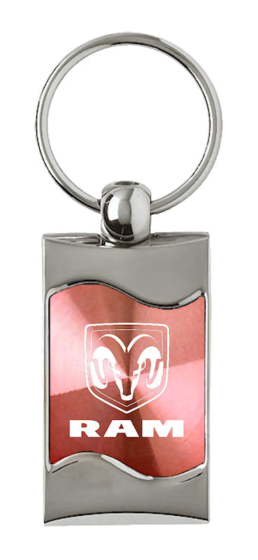 Ram Rectangular Wave Key Fob - Pink