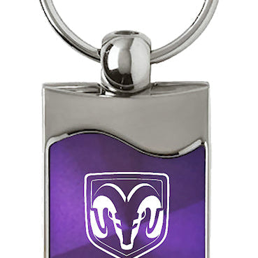 Ram Rectangular Wave Key Fob - Purple