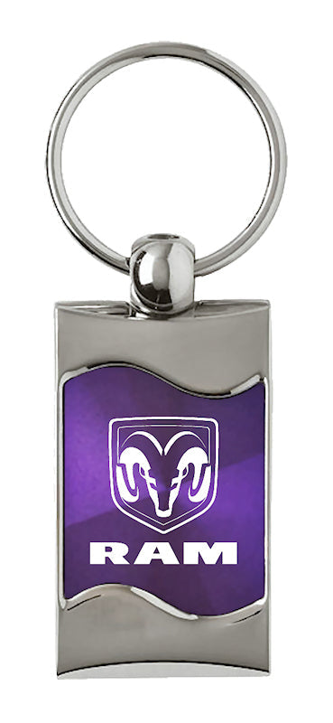 Ram Rectangular Wave Key Fob - Purple