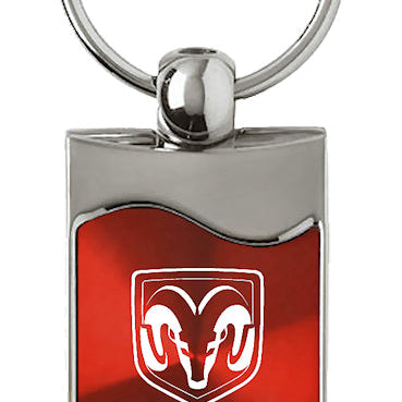 Ram Rectangular Wave Key Fob - Red