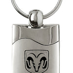 Ram Rectangular Wave Key Fob - Silver