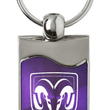 Ram Head Rectangular Wave Key Fob - Purple