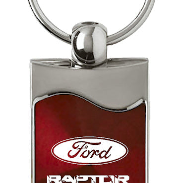 Ford Raptor Rectangular Wave Key Fob - Burgundy