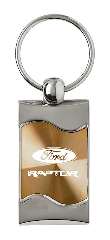 Ford Raptor Rectangular Wave Key Fob - Gold