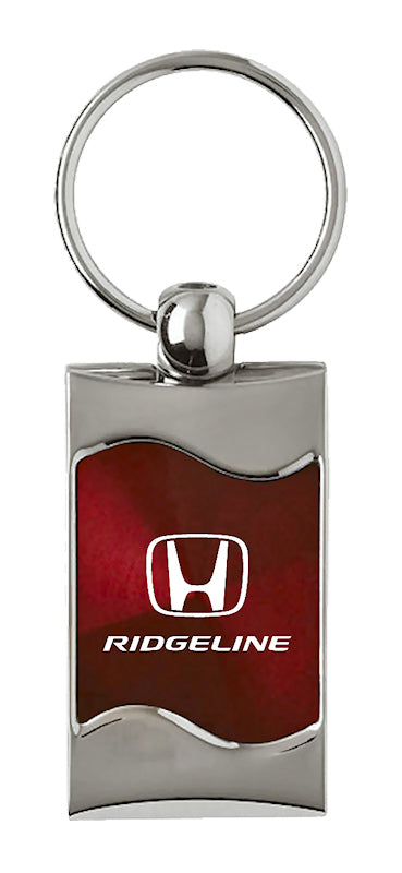 Honda Ridgeline Rectangular Wave Key Fob - Burgundy