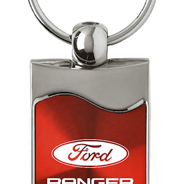 Ford Ranger Rectangular Wave Key Fob - Red