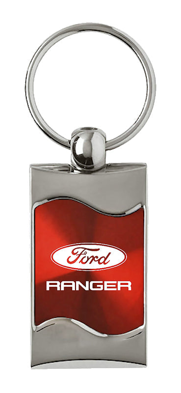 Ford Ranger Rectangular Wave Key Fob - Red