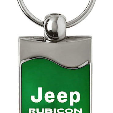 Jeep Rubicon Rectangular Wave Key Fob - Green